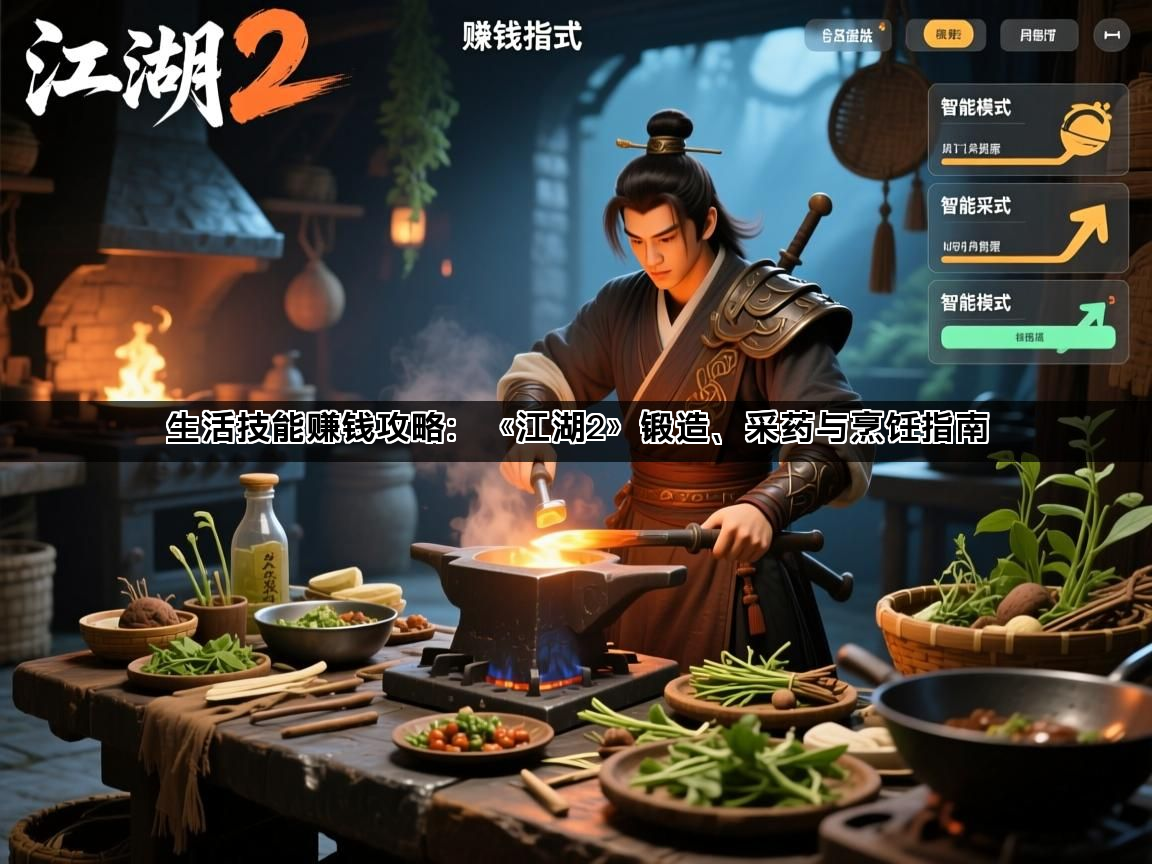 生活技能赚钱攻略：《江湖2》锻造、采药与烹饪指南